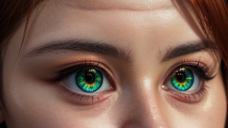 detailed close-up photo of anime character eyes reflecting emotions